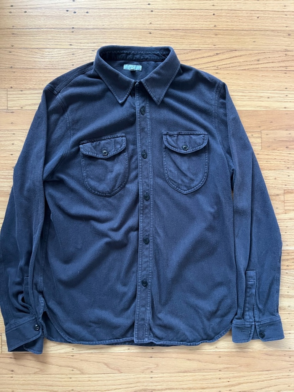 Wallace And Barnes Shirt Knit Button Up Workshirt Men’s Large
